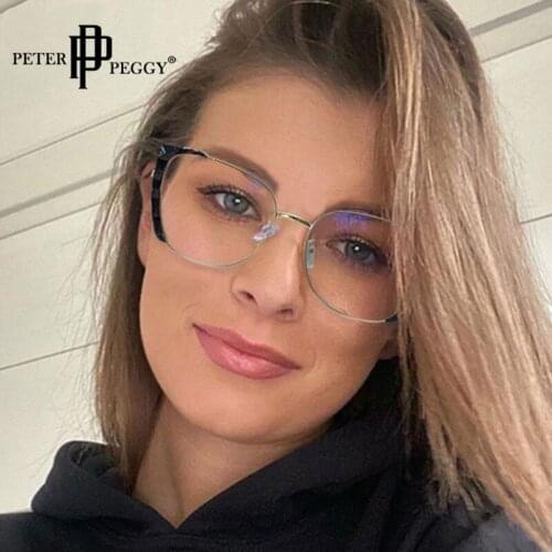 Cat Eye Anti Blue Light Metal Optical Glasses Frames Crystal Cut Women Fashion Eyeglasses luxury Eyeglasses Frame