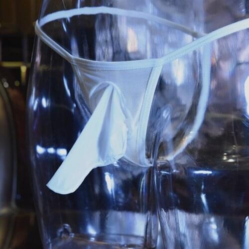 Mens thong sexy underpant pants transparent breathable elephant underwear gay mesh panties open/close sheath penis tanga hombre