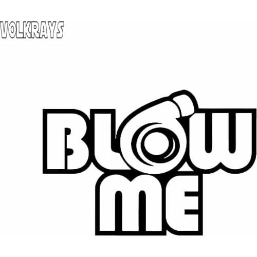 Volkrays Funny Car Sticker Blow Me Turbo Charger Vinyl Sticker Automobile Motorcycles Decals Black/silver,15cm*10cm