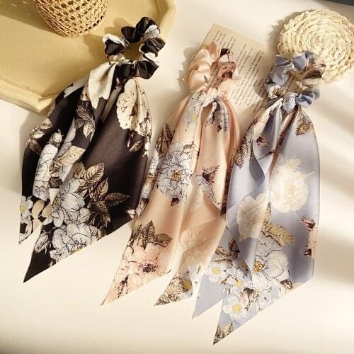 Women Floral Headbands Cotton Elastic Rubber Hair Bands Handmade Hair Circle Ties Hair Scarf Bows Scrunchies Korean Fashion