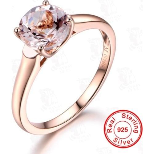 925 Sterling Silver Color Sapphire Ring For Women 18k Rose Gold Morgan Gemstone Ring Wedding Engagement Gemstone Fine Jewelry