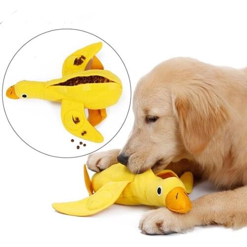 Pet Dog Chew Toys for Dogs Bite Resistant Dog Squeaky Duck Sniffing Find Food Training Toys Interactive Squeak Puppy Pet Toy
