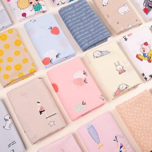 145cmx50cm Artificial Cotton Summer Baby Cartoon Printing Cotton Silk Fabric Children Pajamas Home DIY Apparel Sewing Fabric