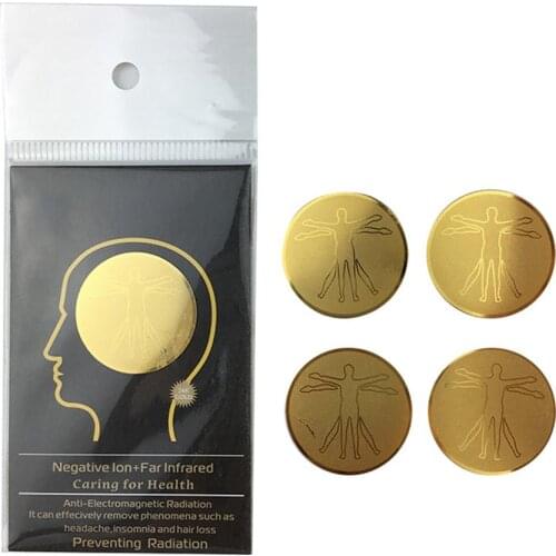5PCS 24K Golden Anti Radiation Sticker Round Against EMF Scalar Shield Phone Stickes Paster for Cellphones Laptops Computer