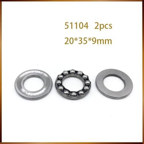 51104 Bearing 20*35*10 mm ( 2PCS ) ABEC-1 Stainless Steel Thrust S 51104 Ball Bearings