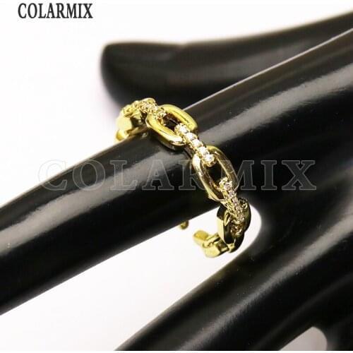 8 piece Zircon rings Open Zircon jewelry O shape rings Gold color jewelry rings Gift for women jewelry Gift 51324