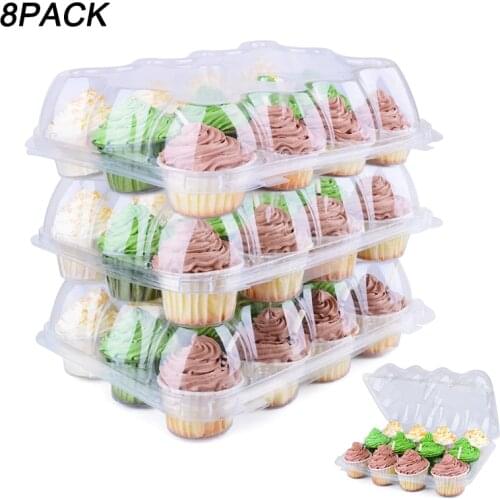 8Pcs/Set Portable Transparent Cupcake Packaging Box Kitchen Birthday Party Dessert Mousse Storage Tray