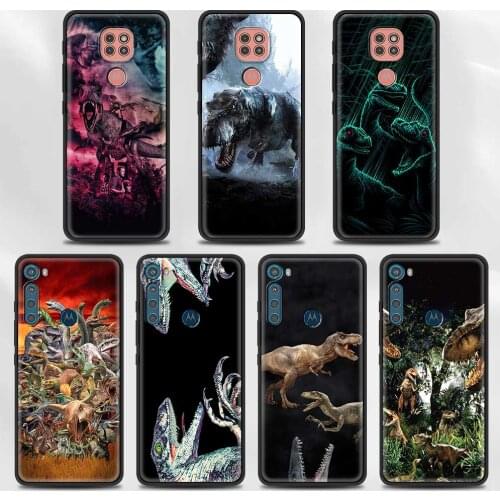 Case For Moto G Stylus(2021) G30 G10 G9 G8 Plus Power Lite Play One Fusion Hyper Edge E6s Black Cover Jurassic dinosaurs