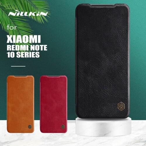 For Xiaomi Redmi Note 10 Pro Case Nillkin Qin Luxury Slim Flip Leather Case Card Slot Cover for Xiaomi Redmi Note 10S 10 Pro Max