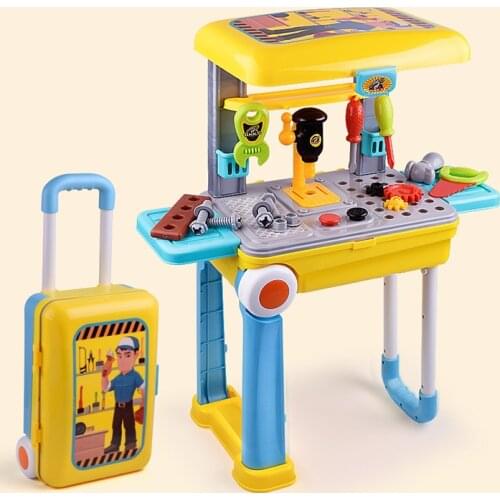 Kids Tools Luggage Boy Pretend Play Maintenance Tools Replair Handcase Set Replistic Electric Drill Toys For Boys Storage