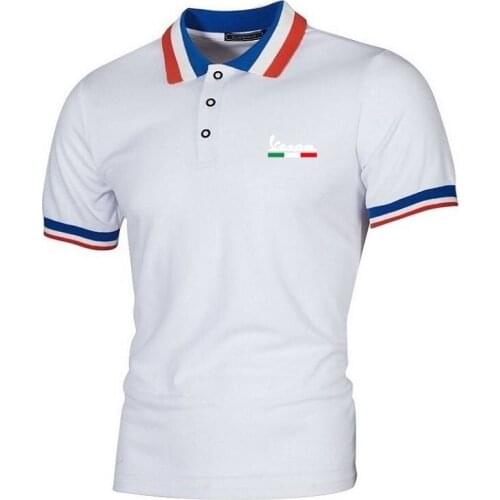 Mens Polo Shirts Streetwear Casual Sport Top Tees Military Style Motorcycle TShirts Vespa Printed Jersey Bodybuilding Topshirts