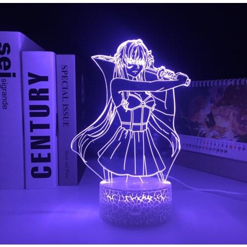 Future Diary Yuno Gasai Anime LED White Base Light for Kids Birthday Gift Bedroom Decor Night Light Manga Future Diary 3D Lamp