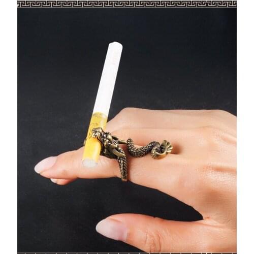 New style pure copper dragon cool Finger cigarette holder ring Domineering mens business Smoking Gadget Creativity Gift