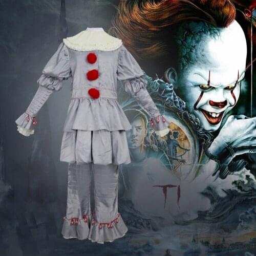 Stephen Kings It Pennywise Cosplay Costume Adult Men Women Clown Suit Halloween Terror Masquerade Party Costume