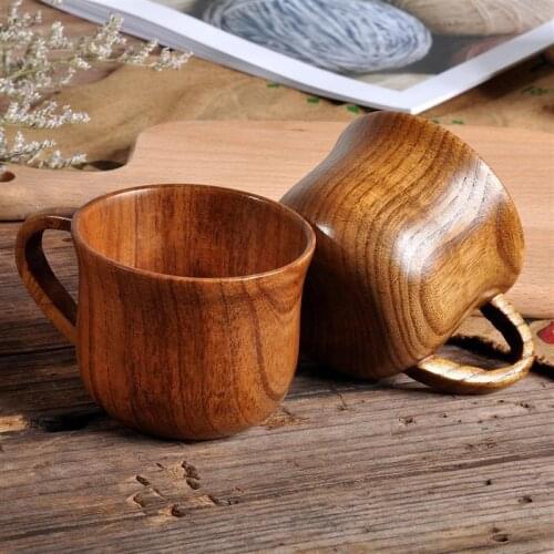 Natural Wooden Mugs Kitchen Bar Coffee Tea Cup Beer Juice Milk Water Mugs Handmade Tea Cup Drinkware