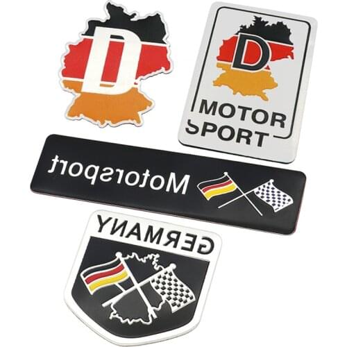 Fashion Germany Flag Collection Deutsch Quality 3D Aluminum Car Auto Badge Emblem 3M Sticker for VW Audi Mercedes Car Styling