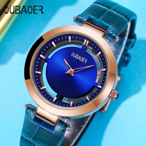 2021 New Luxury Quartz Watch For Women OUBAOER Fashion hollow Ladies Watches Simple Elegant Clock Femme Montre Relógio feminino