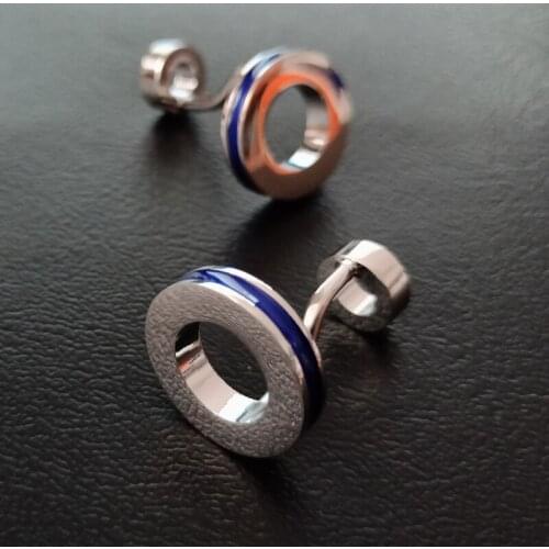 Novelty Luxury round Cufflinks for Mens Brand High Quality Blue enamel Cufflinks Shirt Cuff Links Suit accessories gift