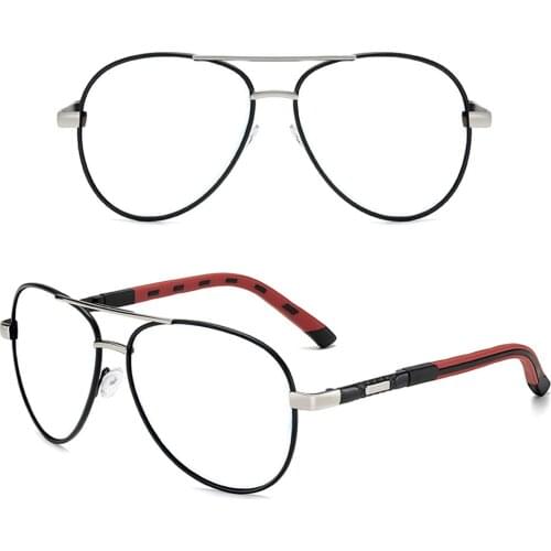 Oversized Al-mg Alloy Grey Frame Pilot Reading Glasses +0.75 +1 +1.25 +1.5 +1.75 +2 +2.25 +2.5 +2.75 +3 +3.25 +3.5 +3.75 +4 To+6