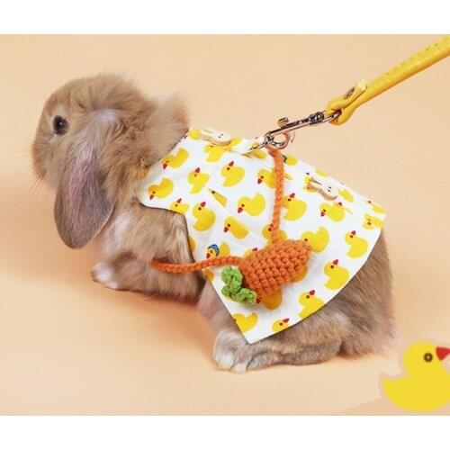 Bunny Clothes Leash Set Pet Rabbit Costume Guinea Pig Lop-eared Rabbit Jewelry Hat Leash Outdoor L