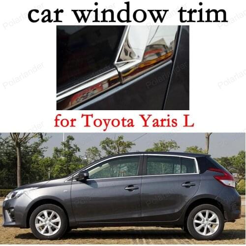 Stainless Steel Window Trim Decoration Strips Car Styling for T-oyota Yaris L