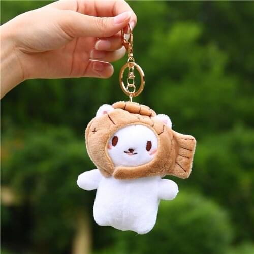 Snapper kitten pendant key chain Plush Doll female backpack pendant bag accessory Doll llaveros kawaii Detachable headgear
