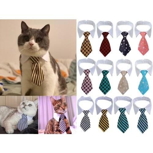 Pet Dog Cat Striped Bow Tie Animal Striped Bowtie Collar Pets Adjustable Neck Tie Collar Dogs Necktie For Party Wedding Gift