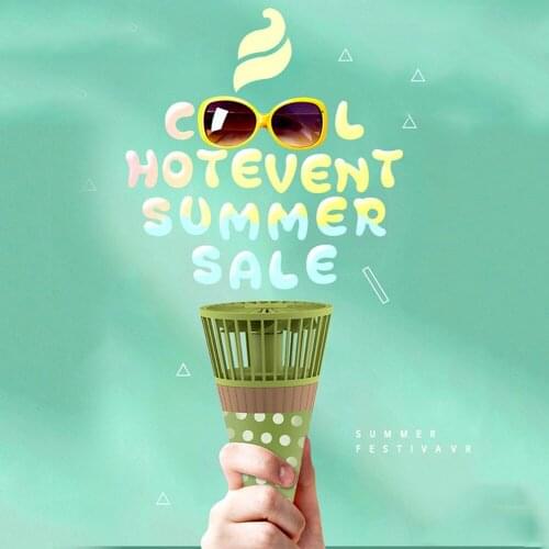 Ice Cream Shape Portable Fan Rechargeable Personal Handheld Fan Hanging Neck Sports Fan 3 Adjustable Wind Speeds for Teen Girls