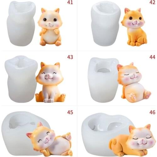 Resin Crystal Epoxy Mold 3D Cat Cake Chocolate Silicone Mould DIY Crafts Aromatherapy Candle Handmade Soap Making Tool