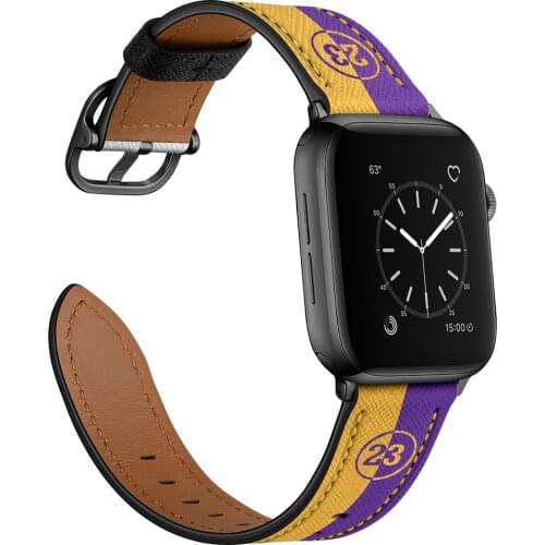 Leather strap for Apple Watch leather print bracelet 44mm 42mm 40mm 38mm For Iwatch series se 6 5 4 3 Replace Apple watch strap