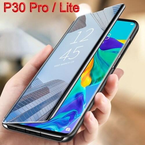 Luxury Smart View Mirror Flip Case For Huawei P30 Pro P30 Lite Cover On The For Huawei P 30Pro 30lite light Phone Case