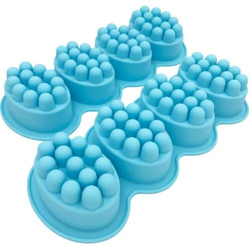 4 Cavity Silicone Mold For Making Soaps Massage Therapy Bar Soap Making Tools DIY Homemade Oval Soaps Mould Silicone Soap Form