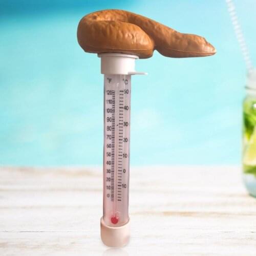 Swimming Pool Accessories Thermometer Shit Shape High Precision Plastic Floating Pool Prank Thermometer for Hot Tubs