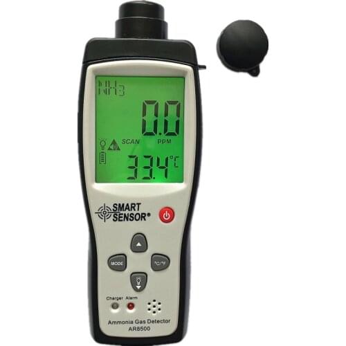 Smart sensor AR8500 Handheld Ammonia Gas NH3 Detector Meter Tester Monitor Range 0-100PPM Sound Light Alarm Gas Analyzers