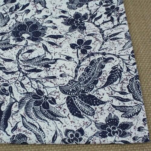 Vintage Chinese Flower Print Plain Soft Linen Cotton Fabric for Sewing Cushion Dress Cloth Decorations Tissue 50x140cm 1Pcs/Lot
