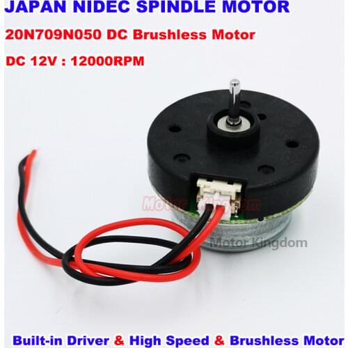 Original Japanese NIDEC 20N709N050 Mini Outer Rotor Brushless Motor DC 12V 12000RPM High Speed Motor Built-in driver