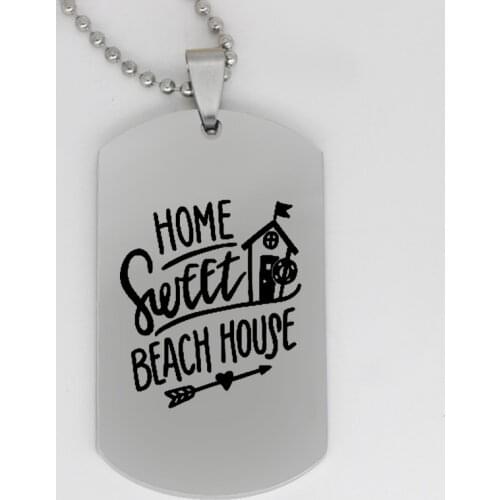 Ufine jewelry inspirational gift pendant army card home sweet beach house stainless steel customed necklace N4188