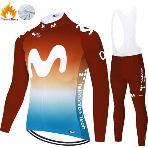 Movistar Winter Thermal Fleece Ropa Ciclismo Hombre 자전거의류 Maillot Ciclismo Hombre Ciclismo Masculino Fietskleding Heren