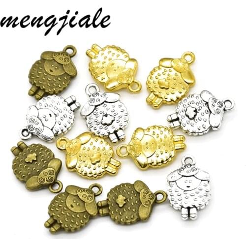 Cute Style 20pcs Metal Zinc Alloy Sheep Charms animals fit DIY Jewelry bracelet necklace making 19*12mm