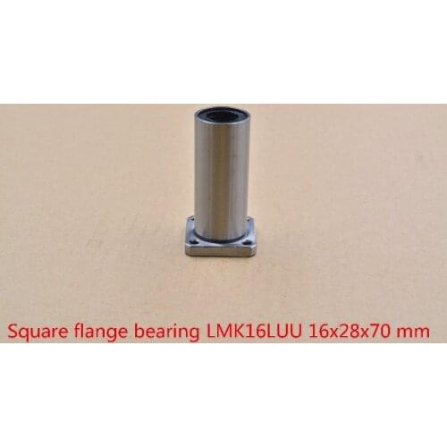 16mmx28mmx70mm LMK16LUU square flange long linear ball bearing for 16mm rod round shaft cnc 1pcs