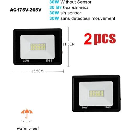2 pcs 220V 10-100W LED FloodLight Spotlight Exterior Street wall reflector Lamp Led Light PIR Motion Sensor LED Garden Light Sec