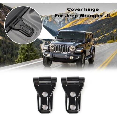 2x Front Engine Hood Hinge Cover for 2018+ for Jeep Wrangler JL Exterior Decor Black