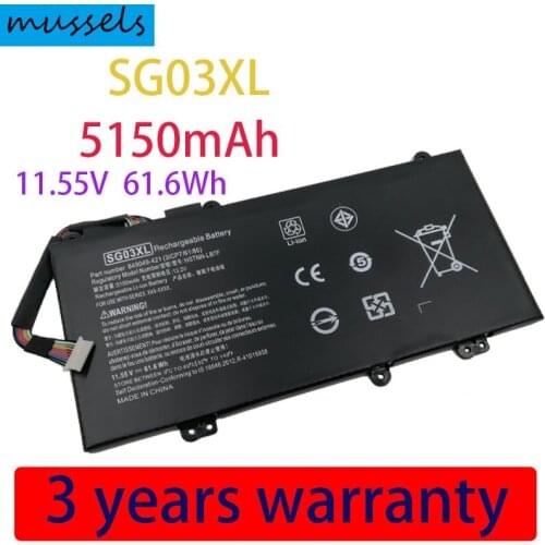 Mussels SG03XL Laptop battery for HP M7-U009DX HSTNN-LB7E TPN-I126 3ICP7/61/80 11.55V 61.6WH 5150Mah