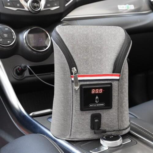 Car USB Baby Bottle Warmer Double Bottle Warm Milk Water Bag Travel Stroller Insulated Bag Auto Food Heater Accessories Supplies