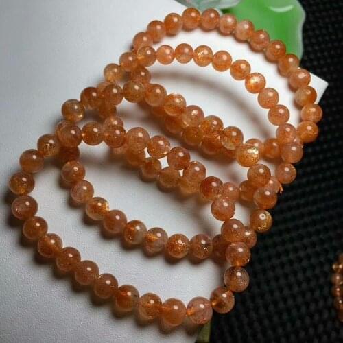 Free Shipping Natural Gold strawberry crystal Beads Bracelet AAA 7.8-7mm(CX)