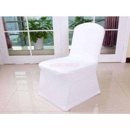 Free Shipping White Spandex Chair Cover Wedding Chair Covers for Weddings Party Decorations Banquet Hotel 100pcs/lot