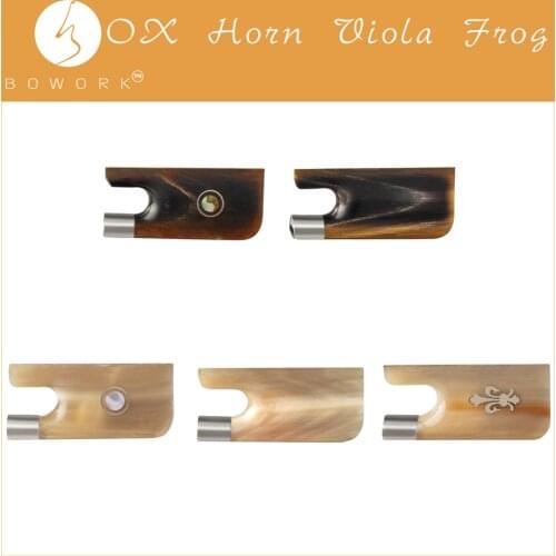 BOWORK Master White & Yellow Ox Horn Viola Bow Frog Replacement Viola Bow Parts For Professional Viola Makers
