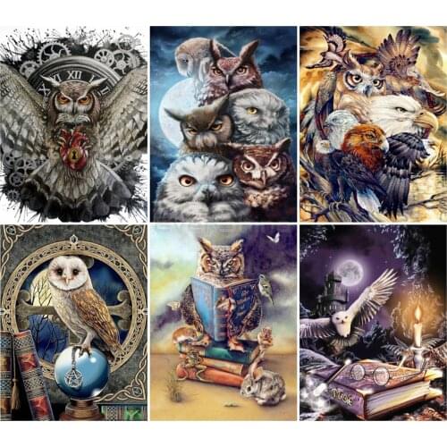 EverShine 5D Owl Diamond Painting Full Drill Square Cross Stitch DIY Diamond Embroidery Bead Picture Kits Animals Home Decor