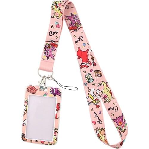 FD0192 Lanyard Neck Strap Rope For Mobile Cell Phone ID Card Badge Holder With Keychain Keyring