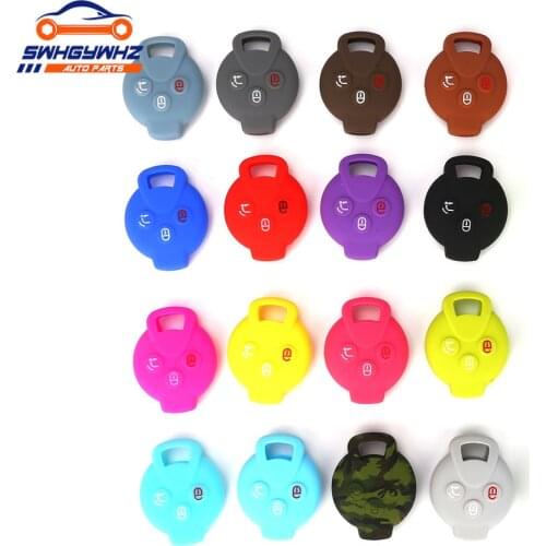 Silicone Car Key Case Flip Remote Car Key Cover for Mercedes Benz Smart City Coupe Cabrio Crossblade Fortwo Roadster K Forfour